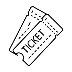 raffle ticket outline vector icon