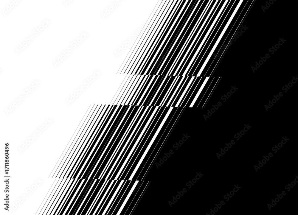 Poster vector transition from black to white. striped vector background made of broken lines. separation of