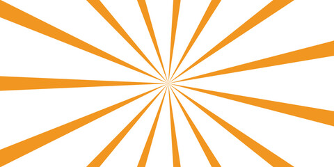 Orange Sunburst Rays Radiating Outward From Center Against White Background Graphic Design Element abstract