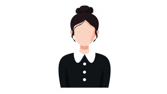 Teacher in black outfit celebrating education, created AI, PNG