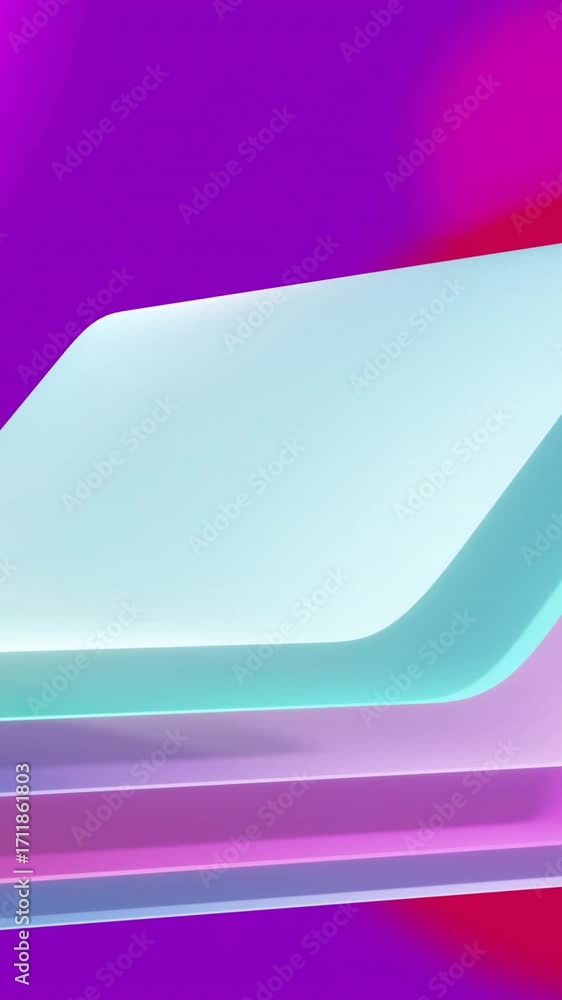 Poster animation of waving layers moving over multi coloured background