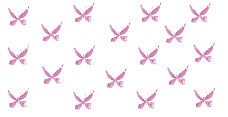 Magenta butterfly shapes scattered across a black background create a seamless pattern.