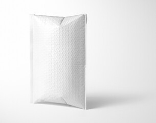 White bubble wrap packaging isolated on white background