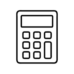 Simple outline drawing of a calculator isolated on transparent background