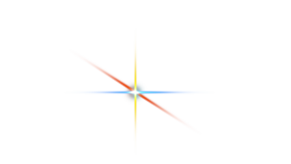 Abstract light streaks form a cross shape with a bright center, radiating colorfully.