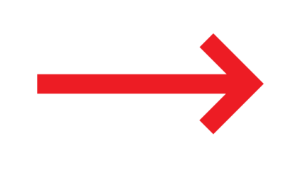 Vivid red arrow boldly contrasts against stark black backdrop, indicating direction.