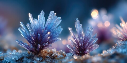 Close-up of cluster of vibrant blue-purple crystals