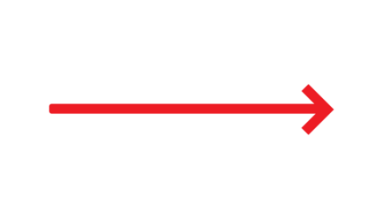 A bright red arrow points to the right on a stark black background, directional, minimal.