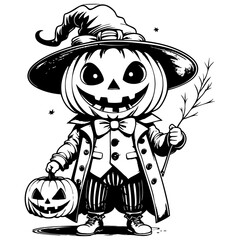 Pumpkin head Halloween character