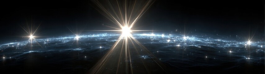 Cosmic expanse with radiant star