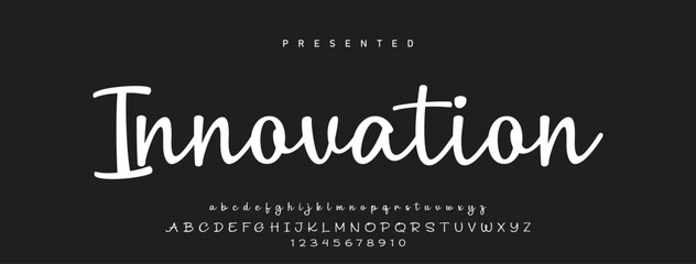 Obraz premium Lettering signature font isolated on background. brush style alphabet. Vector logo letters.