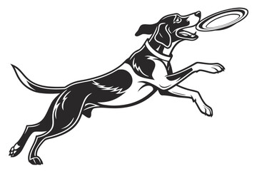 Obraz premium Energetic Dog Leaping to Catch Frisbee.