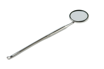 Dental mirror isolated on transparent background, a crucial instrument for dentists, offers enhanced visibility in the oral cavity, aiding in accurate diagnoses and effective treatments