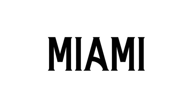 Miami text line animation video hd