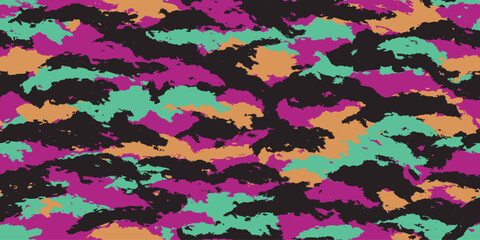 Camouflage background. Seamless pattern.Vector. 迷彩パターン テクスチャ 背景素材