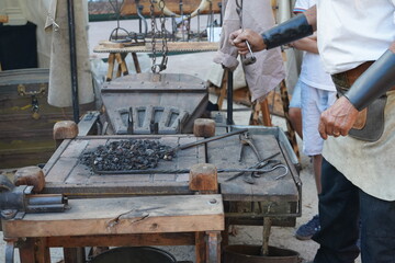 traditional blacksmith handcraft tools from the past