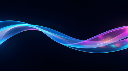 Holographic ribbon abstract wave with transparent 3D effect for modern futuristic digital background design