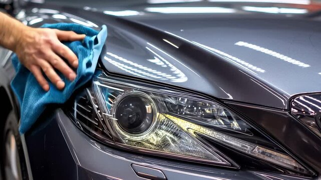 Professional car washing and detailing master at work