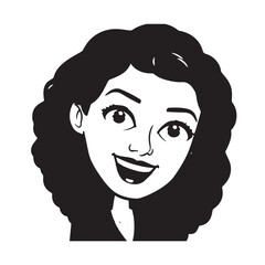 Beautiful Woman in Formal Dress Black and White Illustration Vector Art Design