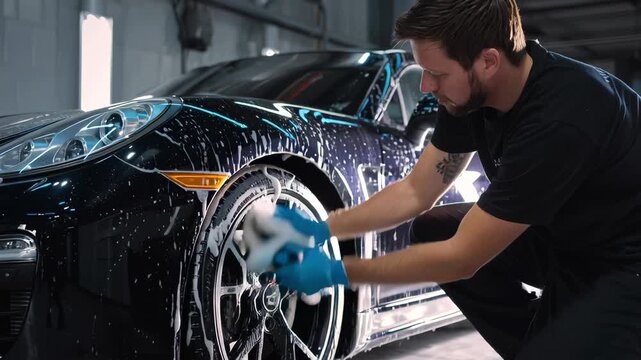 Expert auto detailing showcasing precision cleaning