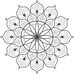 Colorful and Black Mandala design