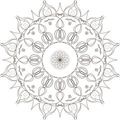 Black and White Mandala Geometric Illustration