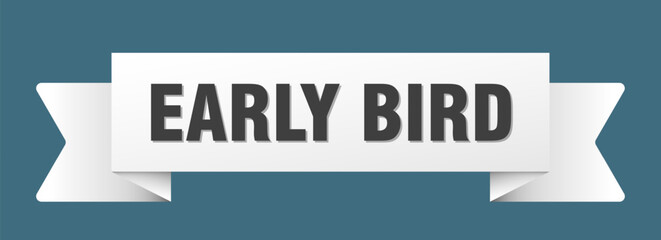 early bird ribbon isolated on transparent background. early bird ribbon