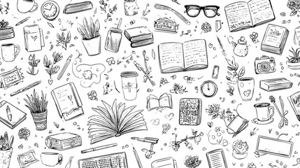 Hand-drawn stationery pattern