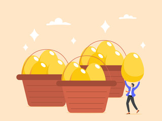 Investment diversification, asset allocation concept, investment portfolio strategy to reduce risk and maximize return