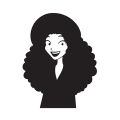 Beautiful Woman in Formal Dress Black and White Illustration Vector Art Design