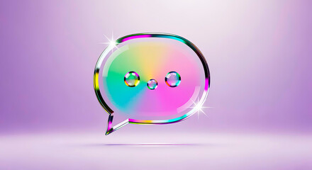Incoming message: Neon chat bubble with ellipsis and highlights