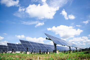 Fototapeta na wymiar Durable ground-mounted solar panel installation designed for large-scale outdoor energy harvesting, optimized for farms, open land, and commercial renewable power generation