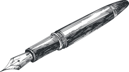 A detailed illustration of a vintage fountain pen designed for writing and creativity.