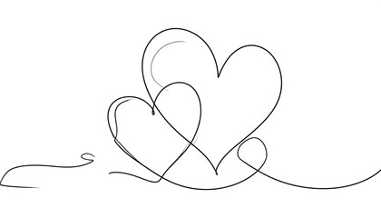 Two Intertwined Hearts Drawing.
