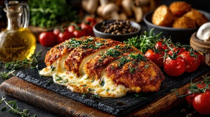 Chicken Parmigiana, a classic Australian pub favorite, features crumbed chicken breast topped with rich tomato sauce and melted cheese, often served with chips and salad.