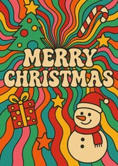 Vibrant retro Christmas design