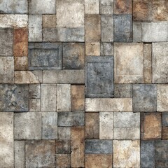 Stone wall mosaic, various shades