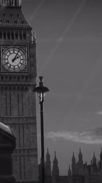 Animation of world map and data processing over london cityscape