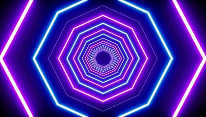 Neon hex tunnel