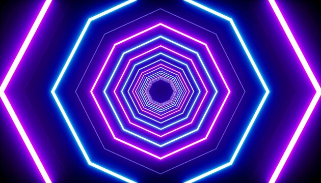 Neon hex tunnel