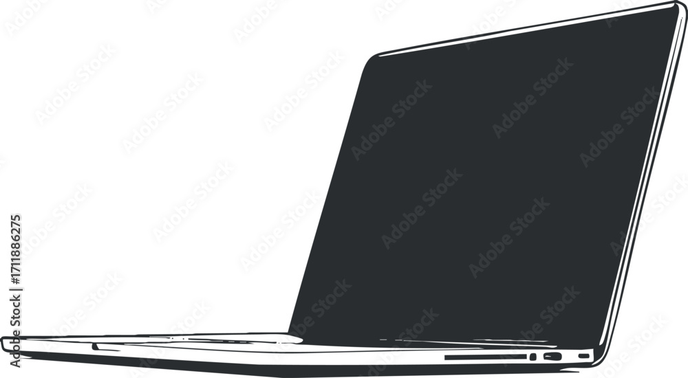 Poster a sleek modern laptop design showcasing a portable computing device ideal for work and study.
