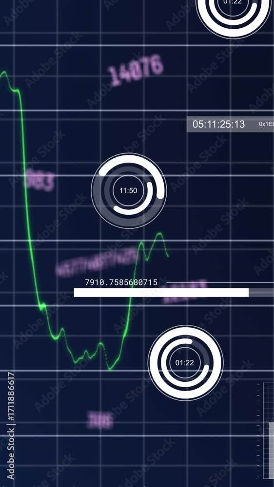 Poster animation of financial data processing over grid
