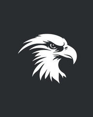 Fototapeta premium Stylized illustration of an eagle's head showcasing strength and freedom in a minimalist design.