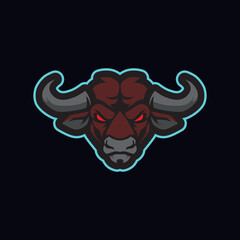 buffalo head mascot logo design illustration for gaming tean
