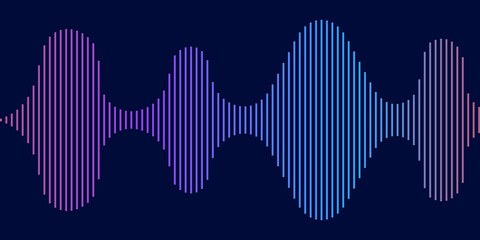 Podcast sound waves collection. Voice message for social media app. Equalizer template, voice microphone signals, sound wave. Music, podcast, broadcast, UI, audio branding design.