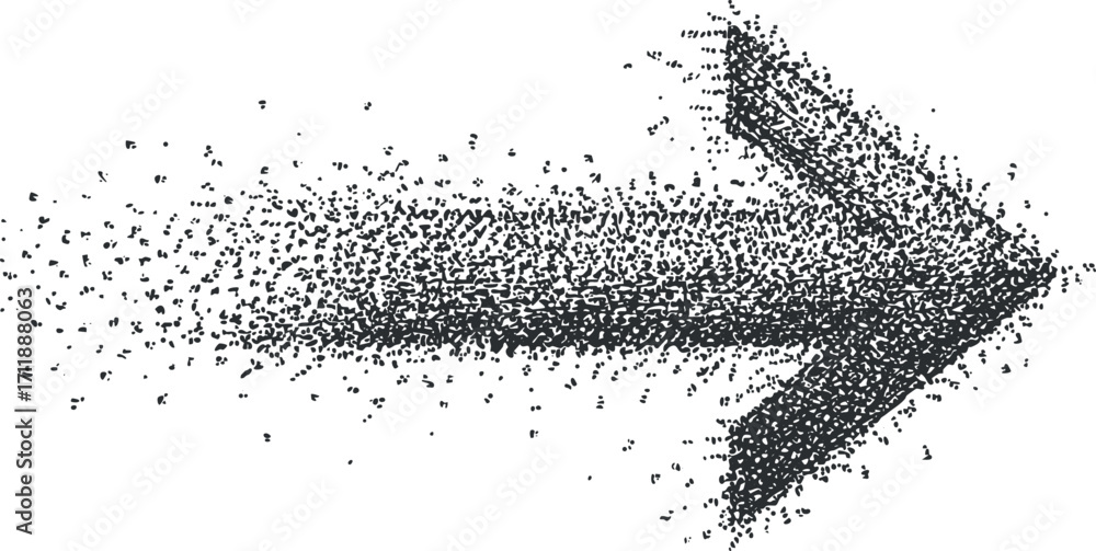 Poster An abstract representation of motion with a particle arrow indicating direction and speed.