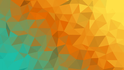 Abstract geometric low poly background in orange and teal gradient