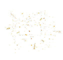 Gold Confetti Particles and Streamers. Confetti PNG 