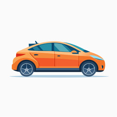Obraz premium Sleek orange compact vehicle illustration showcasing contemporary automotive design and urban mobility for modern lifestyle concepts, ideal for digital projects