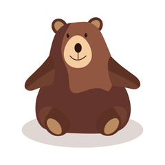 Cute cartoon bear toy vector illustration for kids and babies. Perfect for childhood design, playroom decor, kindergarten, games, children’s shop, creative projects, web and digital graphics.